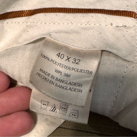 Mens Haggar Dress Pants With Elastic in the Waist 40 x 32 Big & Tall Tan - Picture 9 of 13